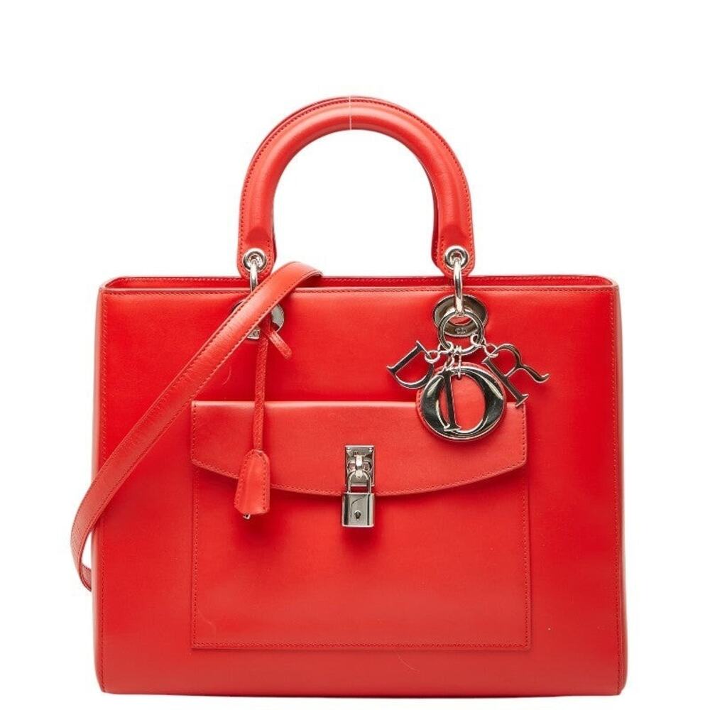 Dior Handbag Red Leather